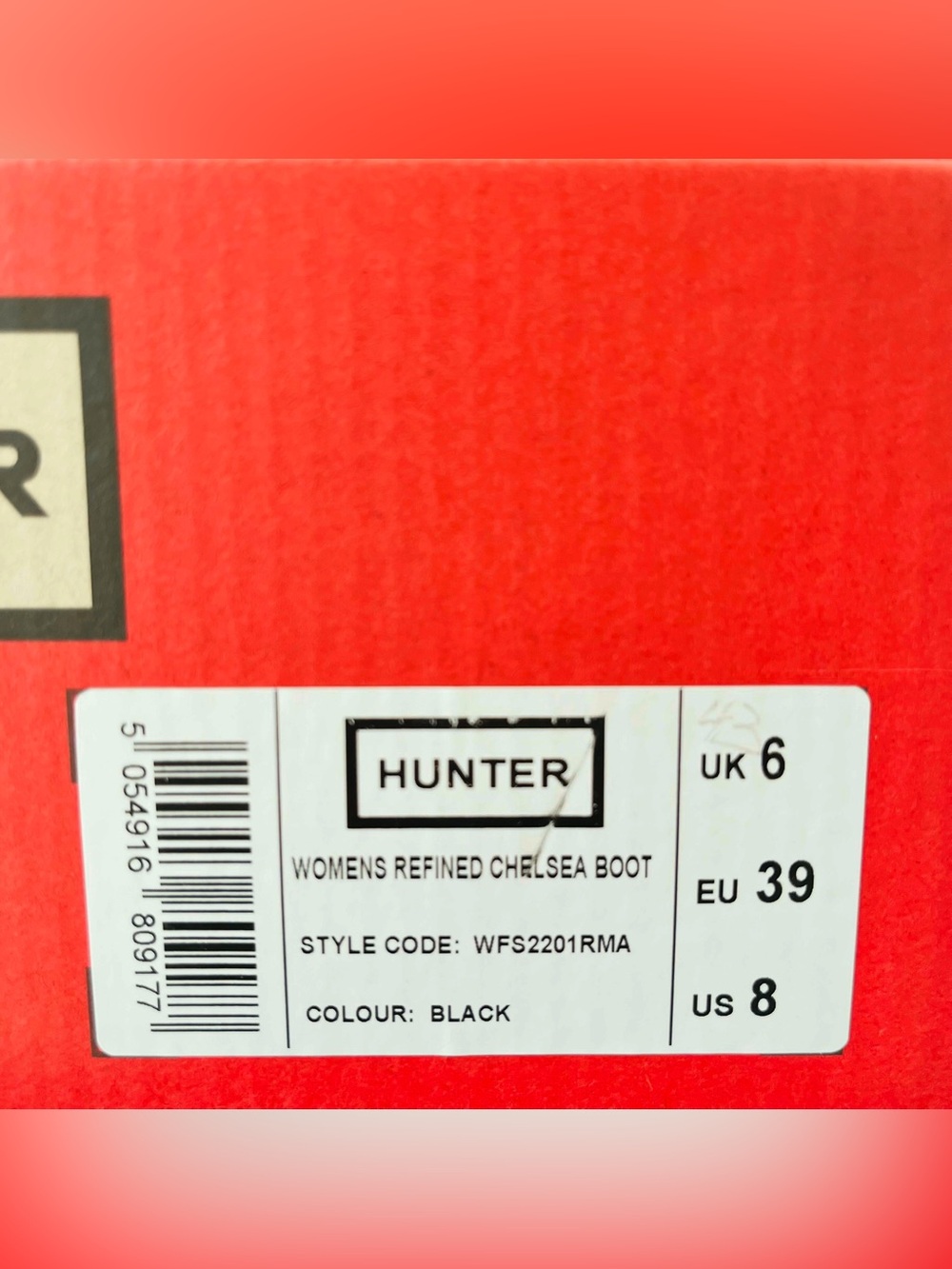 Hunter Refined Chelsea Rain Boots Black WFS2201RMA - Picture 7 of 8